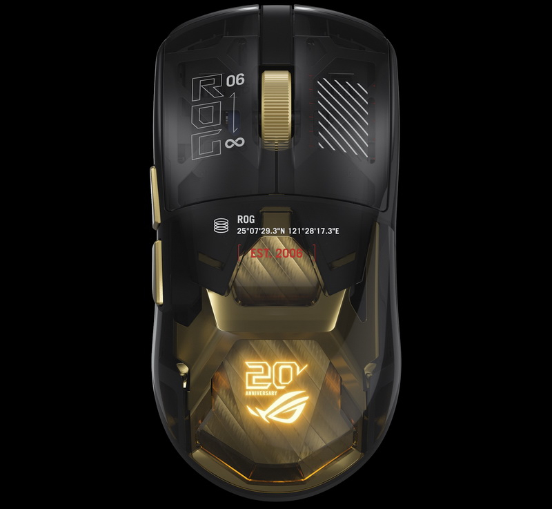 Asus đã ra mắt chuột chơi game ROG Harpe II Extreme Edition 20 – vỏ trong suốt, chi tiết vàng và giá 260 đô la.