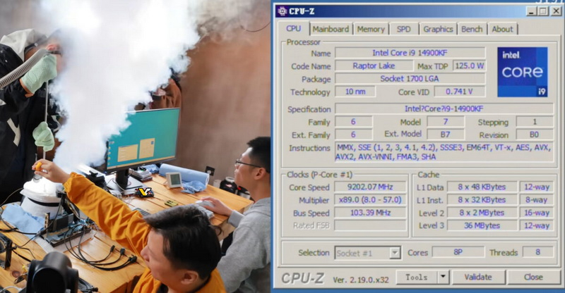 Intel Core i9‑14900KF đã đạt tốc độ 9206,34 MHz – kỷ lục thế giới mới.