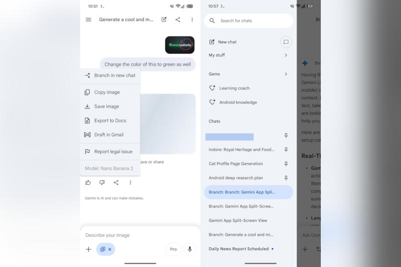 Google Gemini sẽ triển khai phân chia hội thoại – giống như trong ChatGPT