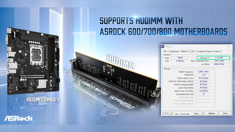 ASRock và TeamGroup đã tạo ra một loại mô-đun DDR5 giá rẻ mang tên HUDIMM dành cho các máy tính tiết kiệm chi phí