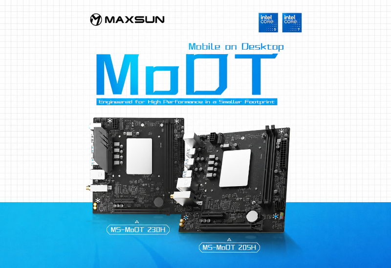 MaxSun đã giới thiệu các bo mạch MoDT cập nhật với lõi Raptor Lake Core 200H tích hợp.