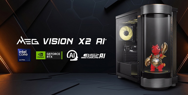 MSI đã giới thiệu hệ thống chơi game MEG Vision X2 AI+ với màn hình toàn hologram và trợ lý AI tích hợp sẵn.