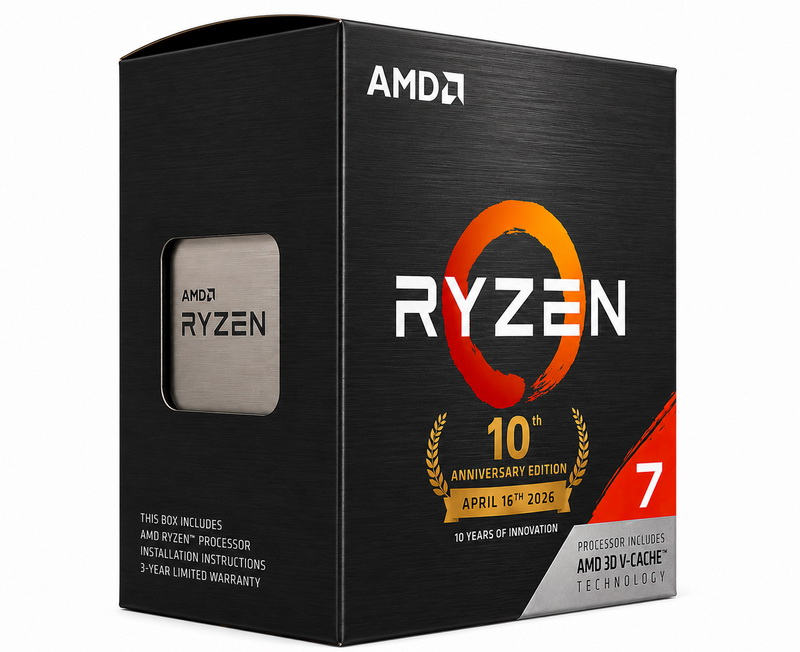 Phiên bản kỷ niệm 10 năm Ryzen 7 5800X3D AM4 hiện đã có mặt tại Ấn Độ với giá 310 đô la.
