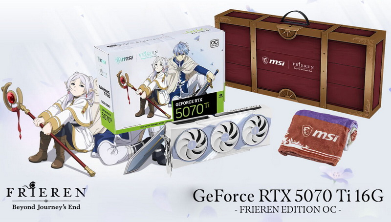 MSI đã giới thiệu GeForce RTX 5070 Ti kèm theo “chăn” và các mẫu khác trong loạt Frieren: Beyond Journey’s End, dựa trên anime nổi tiếng.