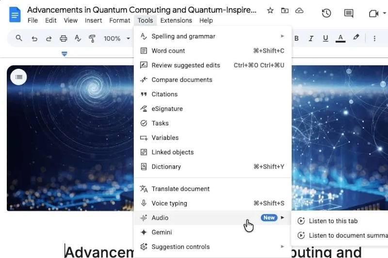 Google Docs giờ đây có thể nhanh chóng tóm tắt tài liệu